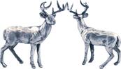 WHITE TAILED DEER 3 Oz Silver Statue -