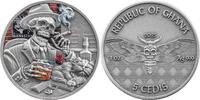 Ghana 5 Cedis GANGSTER Memento Mori 1 Oz Silver Coin 5 Cedis Ghana 2025 -