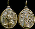RELIGIOUS MEDALS  Religious medal XVI-XVII centuries, S. Carlos Borromeo / V. Loreto - 20x12 mm. VF