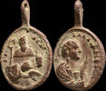 RELIGIOUS MEDALS Religious medal XVI-XVII centuries, S. benito / S.Bárbara - 24x17mm. -