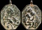 RELIGIOUS MEDALS Religious medal XVI-XVII centuries, S. Juan Evangelista / V. Rosario - 45x32 mm -