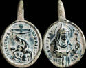 RELIGIOUS MEDALS Religious medal XVI-XVII centuries, N.S. del Risco / S. Rita de Casia - 32x20 mm -