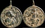 RELIGIOUS MEDALS Religious medal XVI-XVII centuries, Santa Barbara / San Jeronimo - 44x34 mm. -