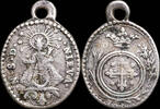 RELIGIOUS MEDALS 19th century silver religious medal, V de Nieva / Dominican Shield - 21x15 mm. -