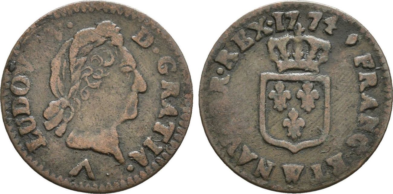 Frankreich: Liard Lille 1774 W Ludwig XV,1715-1774: VF | MA-Shops