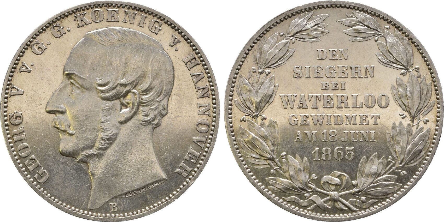 Braunschweig Calenberg Hannover: Taler Waterloo 1865 B CH UNC | MA-Shops