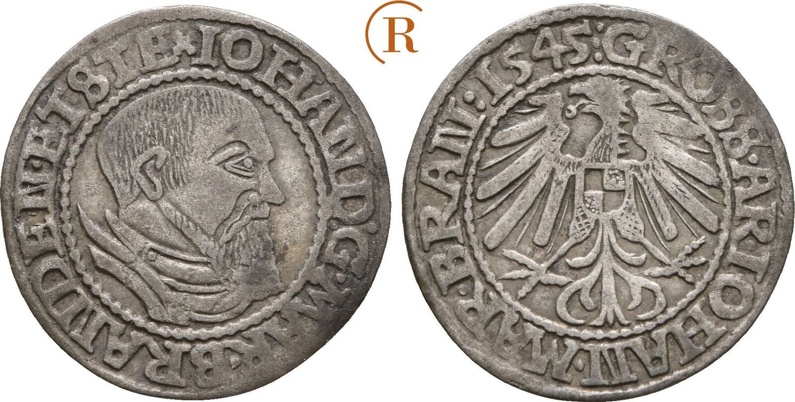 Preussen: Groschen Krossen 1545 Johann von Küstrin, 1535-1571: VF | MA ...