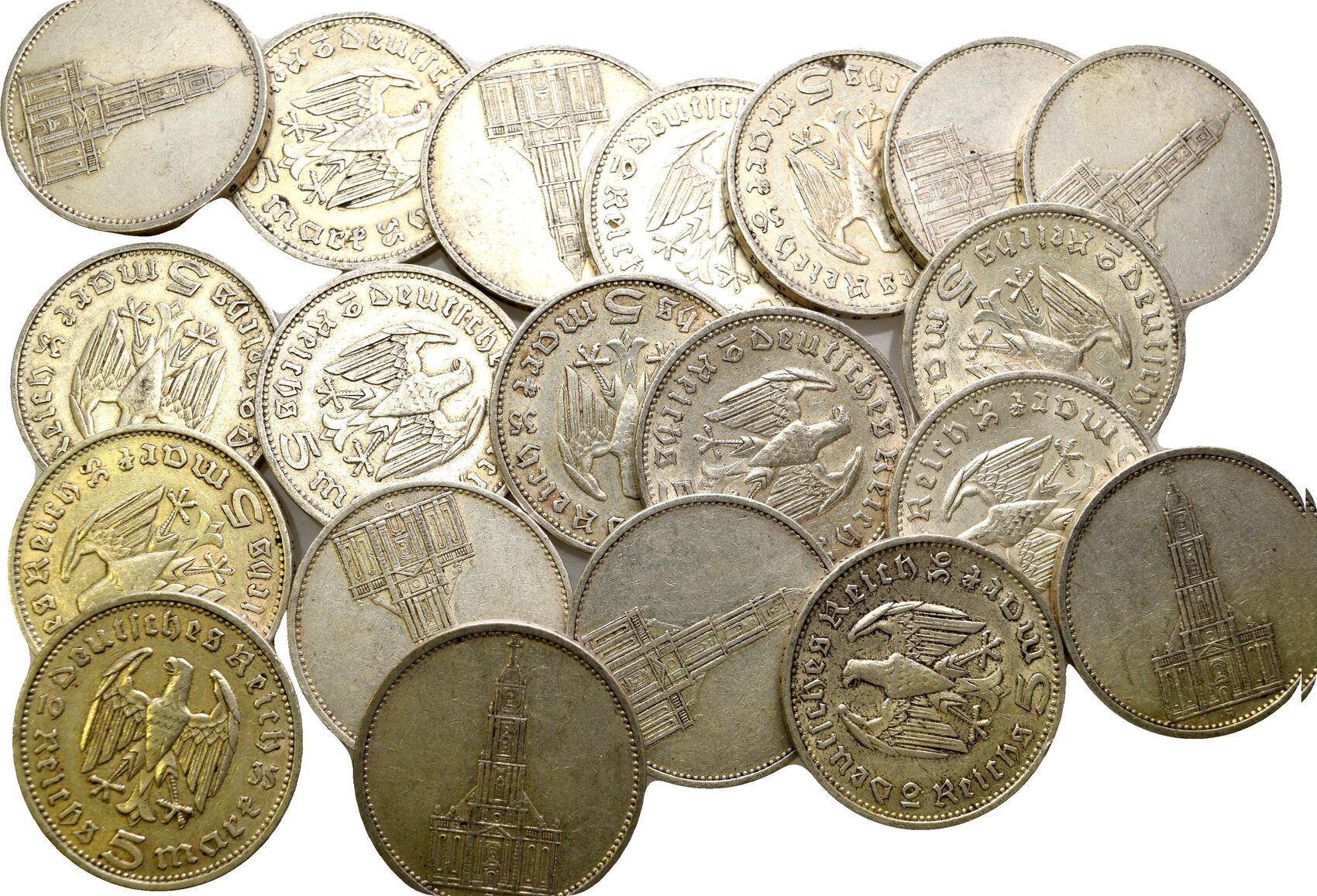 Set Of 3 Silver Third Reich 2 Reichsmark Coins - Years 1937, 1938, 1939 (VF Condition) 5 thumbnail image