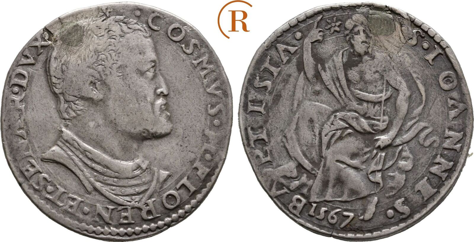 Toskana: Testone Florenz 1567 Cosimo I. Medici, 1537-1574: VF ...