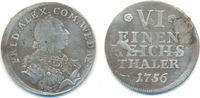 Wied Neuwied: 1/6 Taler Neuwied Johann Friedrich Alexander, 1737-91: -