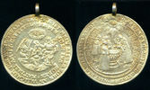 Taufmedaille: Vergoldete Silbermedaille Taufe Christi -