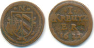 Nürnberg Stadt: 1 Kreuzer mit Gegenstempel Stadtschild von 1623 -