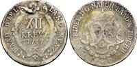 Baden: 12 Kreuzer mit HOCHB !!. Sehr selten ! Karl Friedrich, 1738-1806: -