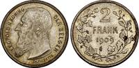 Belgien: 2 Francs Leopold II, 1865-1909: -