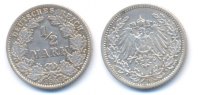 Kaiserreich: Kleinmünzen. 1/2 Mark -