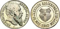 Baden: Versilberte Bronzemedaille 50 Jähriges Regierungsj Friedrich I, 1852-1907: -