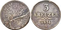 Österreich: 3 Kreuzer Nagybanya Stempelbruch Franz Joseph I, 1848-1916: -
