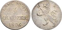 Hessen Darmstadt: 3 Kreuzer mit überprägter Jahreszahl Ludwig X, 1790-1806: -