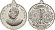 Sachsen: Zinnmedaille zum 70. Geburtstag Albert, 1873-1902: -