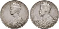 Grossbritannien: Silbermedaille auf seine Krönung Georg V, 1910-1936: -