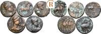 Indien: Kushan Lot 5 x Tetradrachmen Soter Megas, ca. 55-105 -