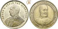 Braunschweig Calenberg Hannover: Versilberte Bronzemedaille von Lauer Georg V, 1851-1866: -