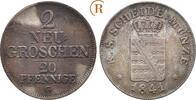 Sachsen: 2 Neugroschen Friedrich August II, 1836-1854: -
