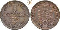Sachsen: 5 Pfennig Johann, 1854-1873: -