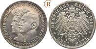 Kaiserreich: Anhalt: 3 Mark Silberhochzeit Friedrich August III, 1904-1918: -