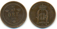 Schweden: Oskar II., 1872-1907. 5 Öre -