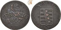 Sachsen Weimar Eisenach: 1 1/2 Pfennig deutlich überprägt auf Frankfurter Carl August, 1775-1828: -