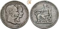 Habsburg: Doppelgulden auf die Silberhochzeit mit Sissi Franz Joseph I, 1848-1916: -