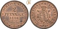 Sachsen: 2 Pfennig Johann, 1854-1873: -