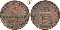 Anhalt Dessau: 3 Pfennig Leopold Friedrich, 1817-1871: -