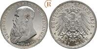 Kaiserreich: Sachsen Meiningen: 3 Mark auf seinen Tod Georg II, 1866-1914: -