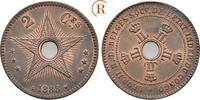 Belgien Kongo: 2 CEntimes Leopold II, 1865-1909: -
