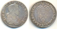 Frankreich: Ludwig XIV., 1643-1715: 1/2 Ecu 1662 B. Rouen -