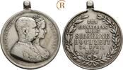 Habsburg: Silbermedaille auf die Silberne Hochzeit Franz Joseph I, 1848-1916: -