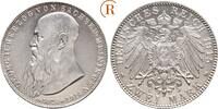 Kaiserreich: Sachsen Meiningen: 2 Mark auf seinen Tod Georg II, 1866-1914: -