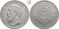 Kaiserreich: Baden: 5 Mark ohne Querstrich im A von BADEN Friedrich I, 1856-1907: -
