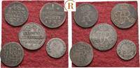 Preussen: Lot von 5 Münzen Friedrich II. der Große, 1740-1786: -