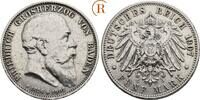 Kaiserreich: Baden: 5 Mark auf seinen Tod Friedrich I, 1856-1907: -