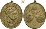 Preussen: Ovale Bronzemedaille auf die Goldene Hochzeit Wilhelm I, 1861-1888: -