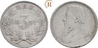Südafrika: 3 Pence Paul Krüger, Präsident, 1883-1900: -
