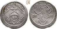 Würzburg Bistum: Dreier ( 1/84 Gulden ) Philipp Adolf von Ehrenberg, 1623-1631: -