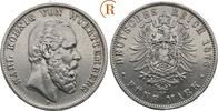 Kaiserreich: Württemberg: 5 Mark Karl, 1864-1891: -