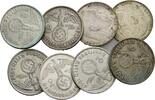 Drittes Reich: Lot 8 x 2 Reichsmark  VF