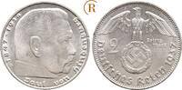 Drittes Reich: 2 Reichsmark 1937 D UNC- winziger Randfehler