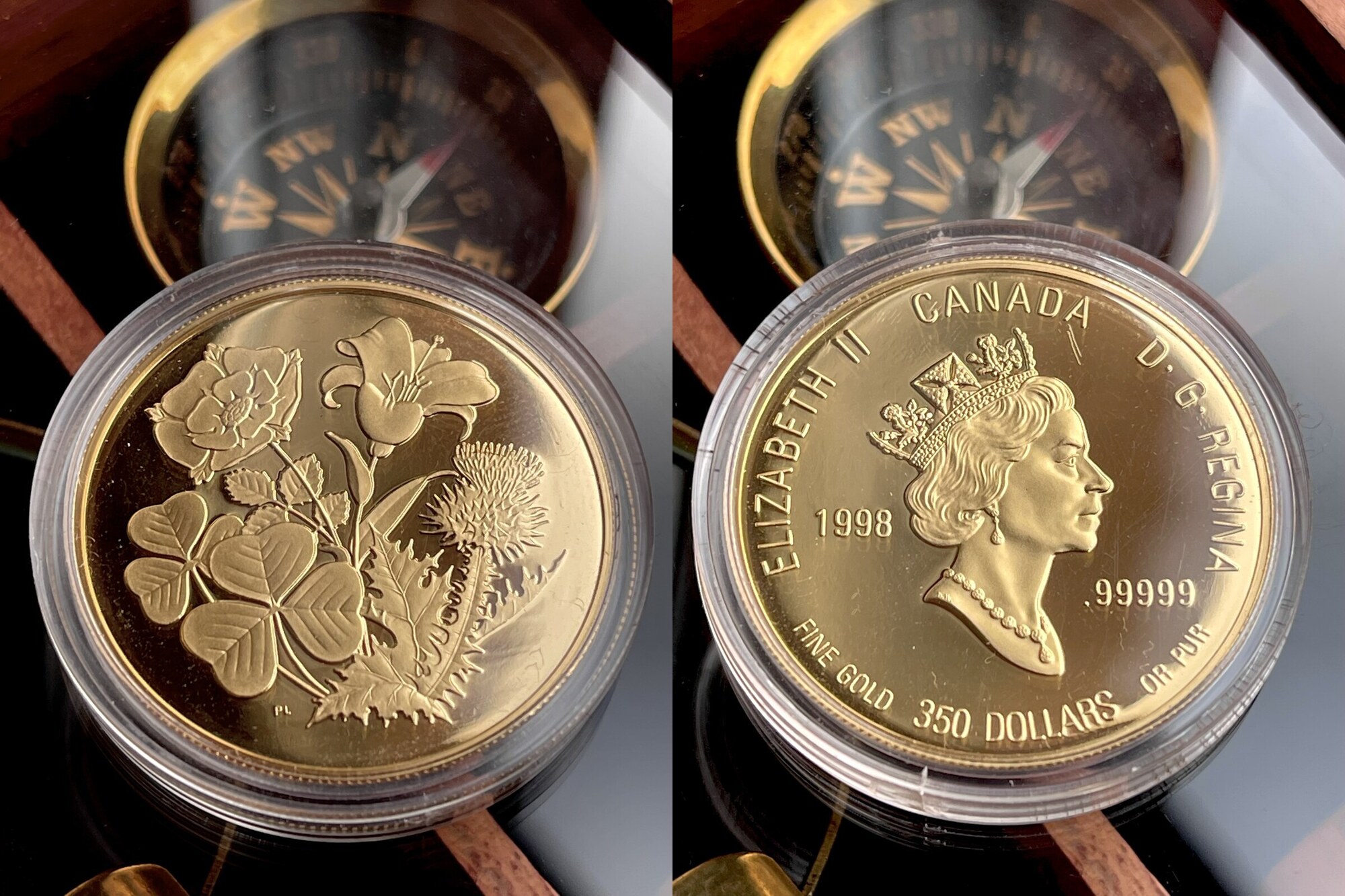 金神道御幣 Kanada 1998 350 Dollars Gold 1.22oz Proof – The Four Flowers Serie