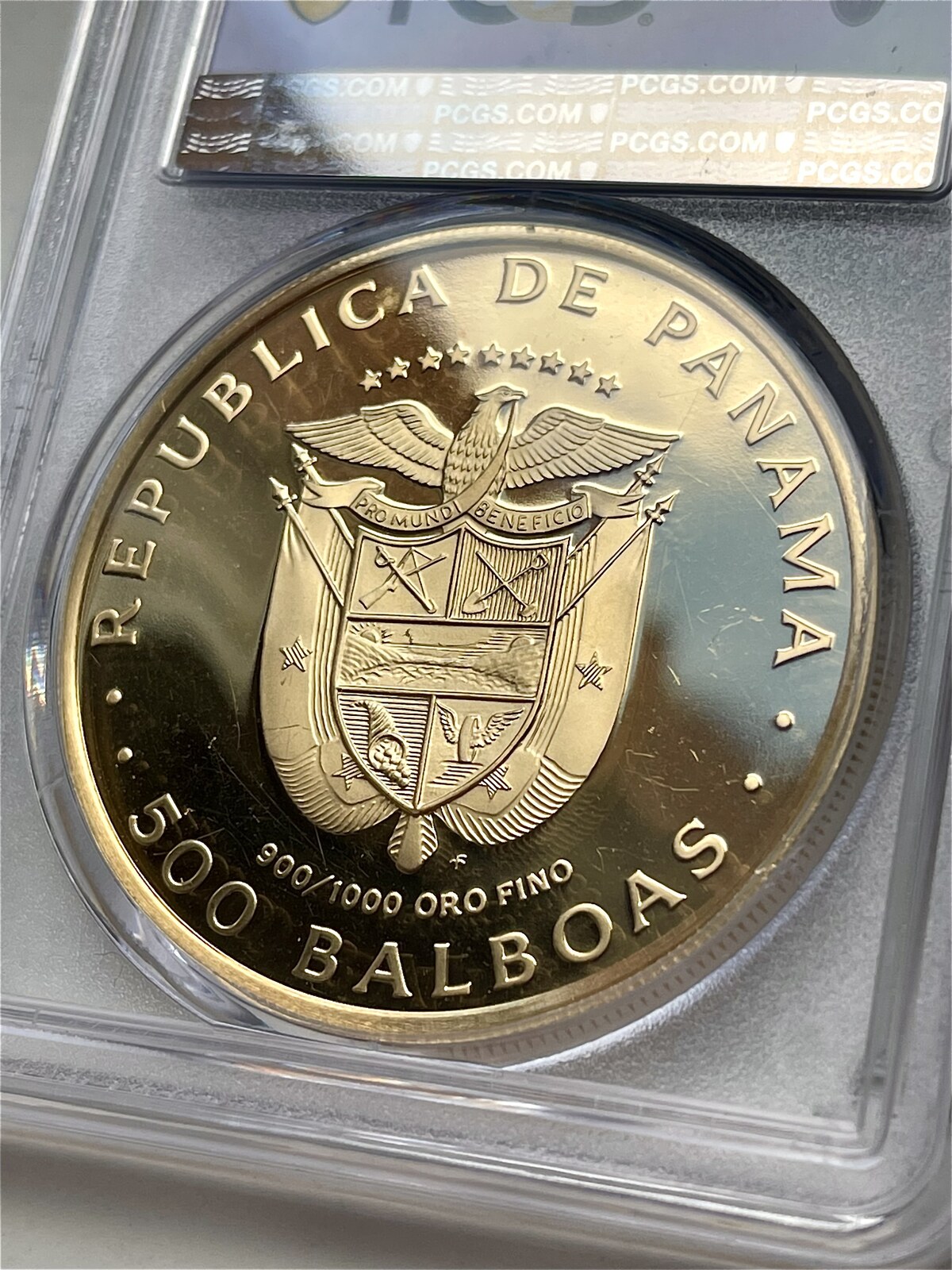 1975FM Panama 500 Balboas Birth of Balboa PCGS PR64DCAM